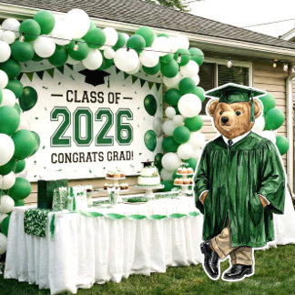 Trendy Bear Printable Graduation Party Decor