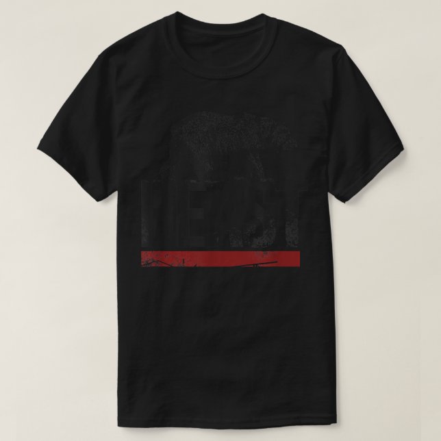 Trendy Beast Bear Worn Flag  T-Shirt (Design Front)