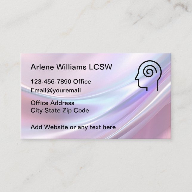 Trendy Beautiful Mental Health Counsellor Business Card (Front)