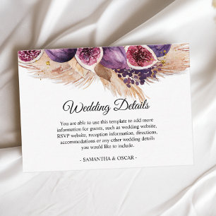 Trendy Beauty Purple Figs & Pampas Enclosure Card