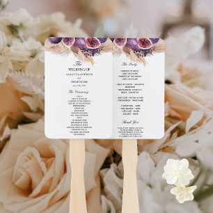 Trendy Beauty Purple Figs & Pampas Hand Fan