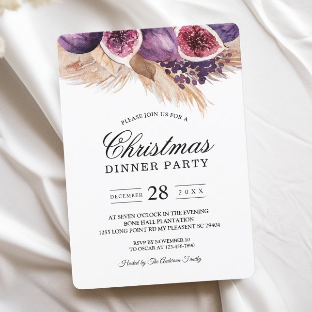 Trendy Beauty Purple Figs & Pampas Invitation (Creator Uploaded)