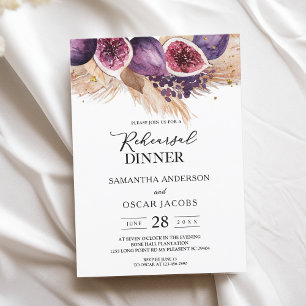 Trendy Beauty Purple Figs & Pampas Invitation