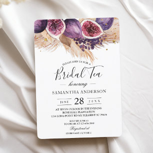 Trendy Beauty Purple Figs & Pampas Invitation