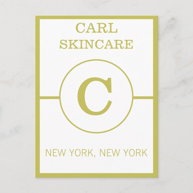 Trendy Beauty Salon Monogram Business Promo Postcard (Front)