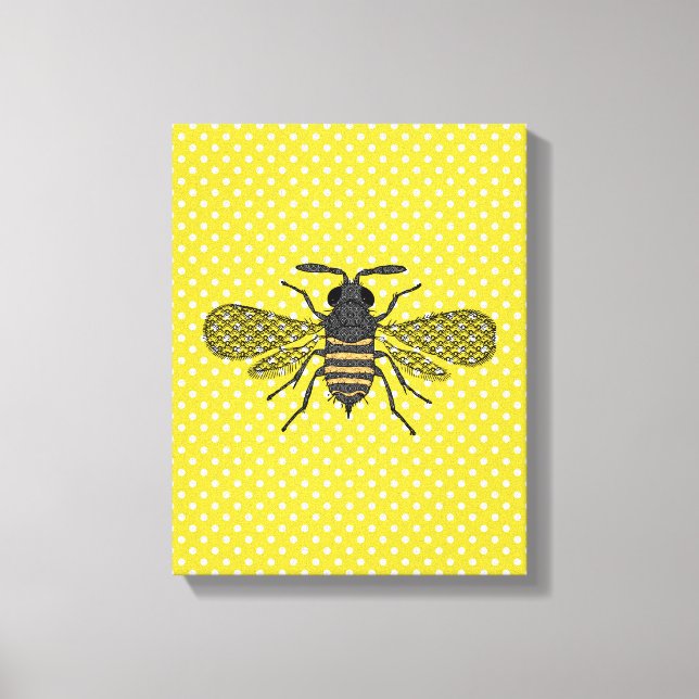 Trendy BEE Yellow Polkadot Pattern Gift Decor NEW (Front)