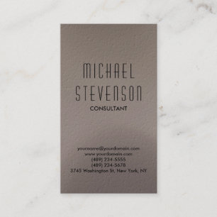Trendy Beige Grey Simple Plain Business Card
