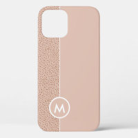 Trendy Beige Monogram with Terracotta Boho Brown