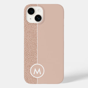 Trendy Beige Monogram with Terracotta Boho Brown  Case-Mate iPhone 14 Case