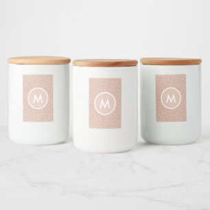Trendy Beige Monogram with Terracotta Boho Brown Food Label