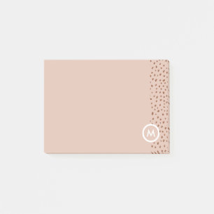 Trendy Beige Monogram with Terracotta Boho Brown Post-it Notes