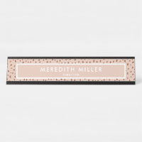 Trendy Beige Name with Terracotta Boho Brown