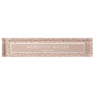 Trendy Beige Name with Terracotta Boho Brown  Nameplate