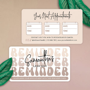 Trendy Beige Retro Cosmetologist Beauty Salon Spa Appointment Card