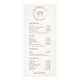Trendy Beige Sequin Beauty Price List Service Menu