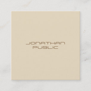 Trendy Beige Simple Template Minimalist Modern Square Business Card