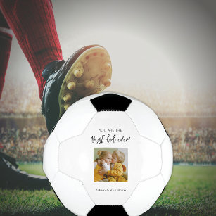 Trendy Best Dad Ever Custom Photo Father's Day  Soccer Ball
