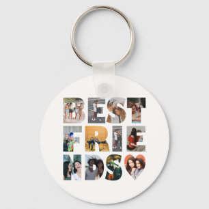 Trendy Best Friend 12 Photo Collage BFF Besties Key Ring