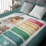 Trendy Best Friends Forever Photo Collage Fleece Blanket<br><div class="desc">Trendy Best Friends Forever Retro Rainbow Stripes Photo Collage Fleece Blanket. Design features a modern 5 photo grid collage,  retro coloured stripes with customisable text for you to personalise and make it unique to you and your besties.</div>
