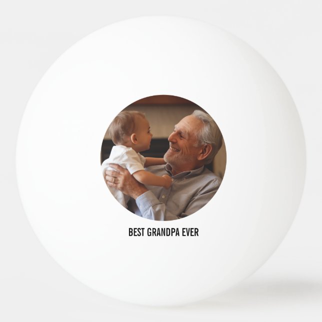 Trendy Best Grandpa Ever Custom Family  Photo Ping Pong Ball (Back)
