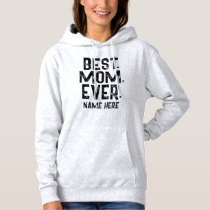 TRENDY BEST MOM EVER BLACK TYPOGRAPHY   HOODIE