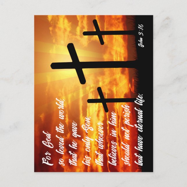 TRENDY BIBLE VERSE JOHN 3:16 CHRISTIAN GIFT POSTCARD (Front)