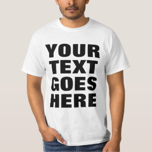 Trendy Big Font Text Template Mens White Value T-Shirt