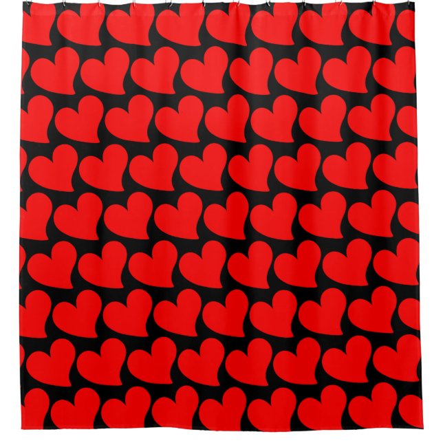 TRENDY BIG RED HEART  ROMANTIC VALENTINE  SHOWER CURTAIN (Front)