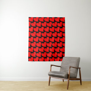 TRENDY BIG RED HEART ROMANTIC VALENTINE TAPESTRY