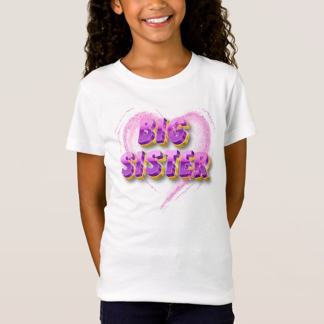 "Trendy Big Sister T-Shirt for Girls" (Front)