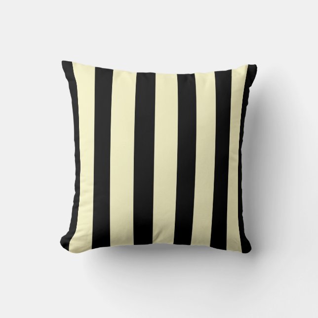 Trendy Black and Cream >SquareThrow Pillow (Front)