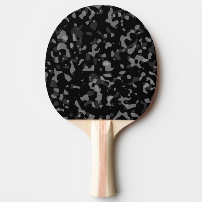 Trendy Black and Grey Camouflage Pattern  Ping Pong Paddle (Front)
