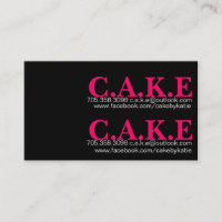 Trendy Black and hot pink cupcake business card