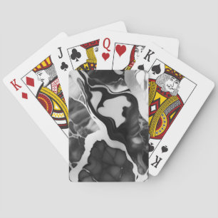 Trendy Black and white faux marble Playing Cards