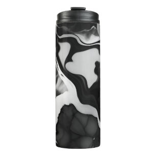 Trendy Black and white faux marble Thermal Tumbler