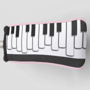 Trendy Black and White Piano Keys Golf Head Cover