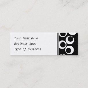Trendy black and white retro design. mini business card
