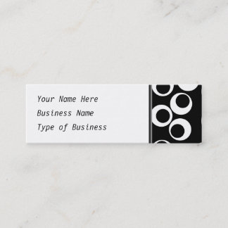Trendy black and white retro design. mini business card