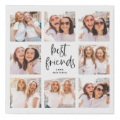 Trendy Black and White Script | Best Friends Photo Faux Canvas Print (Front)