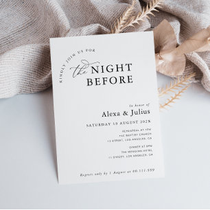 Trendy Black And White wedding rehearsal Invitation