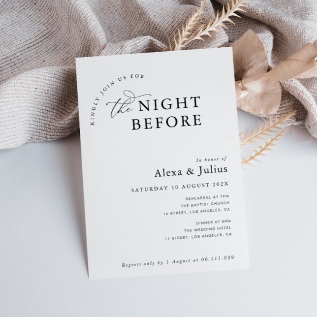 Trendy Black And White wedding rehearsal Invitation (Creator Uploaded)