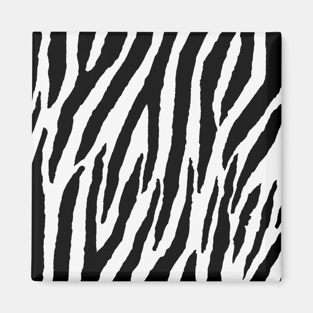 Trendy Black And White Zebra Pattern Magnet (Front)