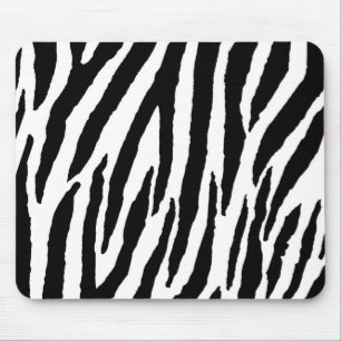 Trendy Black And White Zebra Pattern Mouse Pad