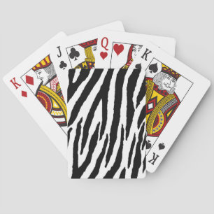 Trendy Black And White Zebra Pattern Playing Cards
