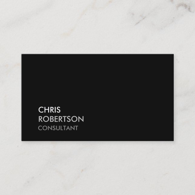 Trendy Black Attractive Business Card (Front)