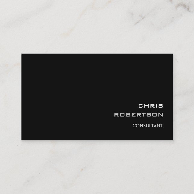 Trendy Black Attractive Business Card (Front)