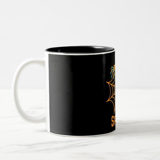 trendy black beautiful spider web mug (Left)