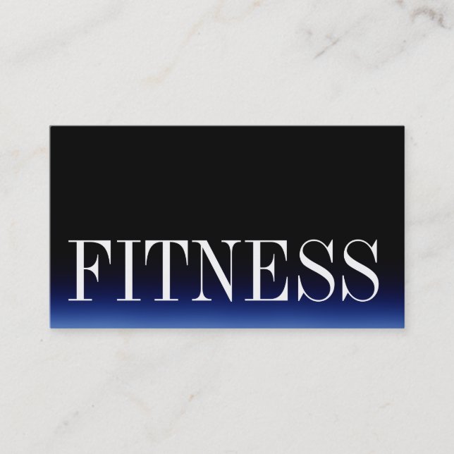 Trendy Black Blue Fitness Sport Business Card (Front)