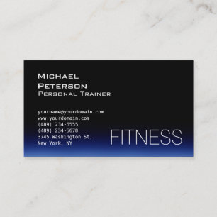 Trendy Black Blue Fitness Sport Business Card