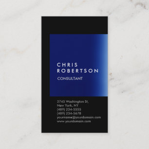 Trendy Black Blue Stripe Consultant Business Card